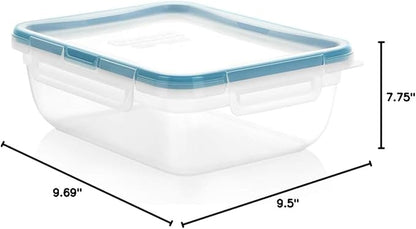 Snapware Food Storage Containers, Plastic, 8.5-Cup, Rectangular | Leakproof & Airtight | BPA-Free | Microwave & Dishwasher Safe | Pack of 6