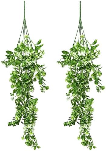 2 Pcs Artificial Hanging Flowers, 29.9 Inch Realistic Ivy Vines Greenery by Unknown