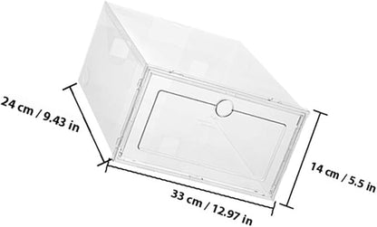 4pcs Stackable Shoe Storage Boxes with Thickened Foldable Drawers, 33X24X14Cm Organizer for Cabinets and Closet Sneaker Storage