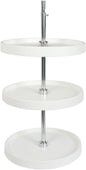 Knape & Vogt PFN18S3T-W 40.25 by 18 by 18-Inch 3-Tier Round Polymer Lazy Susan Cabinet Organizer, Full,White