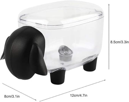 2-Pack Sheep Acrylic Cotton Ball & Qtip Dispenser with Lid | Adorable Sheep-Shaped Vanity Organizer Canisters for Bathroom Countertops | Stylish Black/White Set - Gift