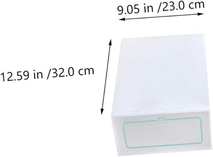 Cabilock 12pcs Large Thickened Plastic Shoes Storage Boxes Stackable Shoe Containers for Closet Organization White
