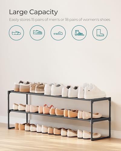 SONGMICS Shoe Rack, 2-Tier Shoe Organizer, Metal Storage Shelf - Image 5