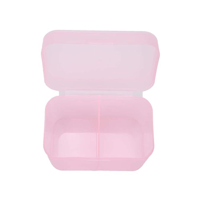 Dioche 2 Grids Nail Storage Box Nail Polish Remover Pad Storage Container Cosmetic Storage Box Organizer Holder Cotton Film Box for Nail Tools, Cosmetics And Crafts Storage Boxes()