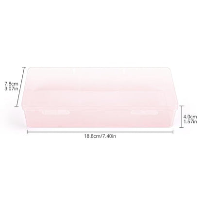 Transparent Box Storage Case for Nail Art Equipment Manicure Tool Organzing Pedicure Tool Empty Plastic Box (Pink)