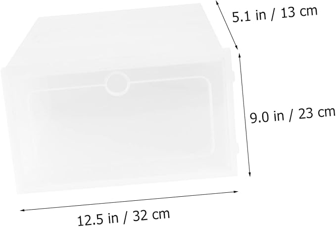 2pcs Large Transparent Stackable Shoe Storage Box Thick Plastic Shoe Organizer for Closet Entryway and under Bed Easy Access Container White