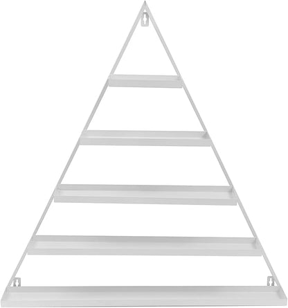 Metal Wall-Mounted Nail Polish Storage Racks, Nail Polish Storage Racks 6PCS Triangular Cosmetic Display Racks Metal Wall Mounted Nail Polish Rack for Spa Nail Salon Shop Home (White)