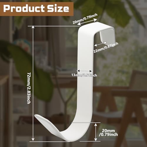 Over Cabinet Door Hooks, White, 12 Pack - Image 2