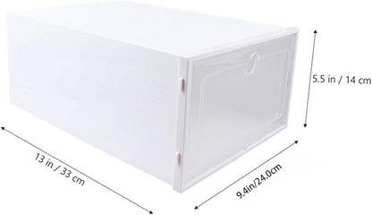 6pcs Stackable Shoe Storage Boxes Drawer-type Organizer for Shoes Sneaker Containers