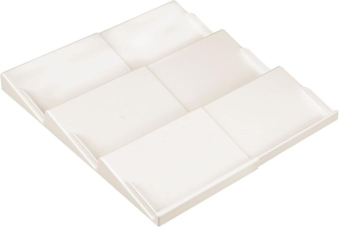 mDesign Expandable Plastic Deluxe Spice Rack, Drawer Organizer for Kitchen Cabinet Drawers, 3 Tier Slanted for Spice Jars, Food Seasoning Bottle Storage, Ligne Collection - Cream/Beige