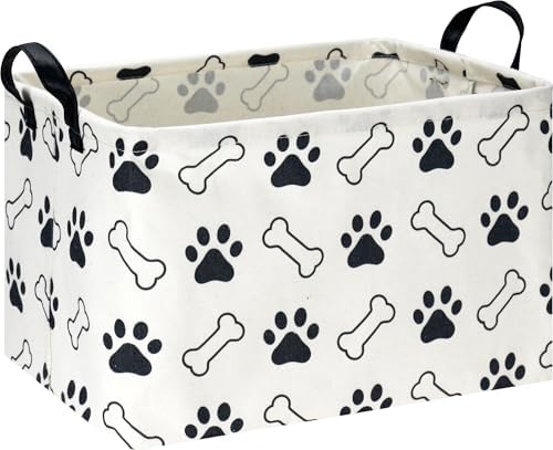 NTAOHAMPER Waterproof PE Coating Puppy Storage Bin with Handles,Doggy Collapsible Gift Basket,Kids Toys/Books Box,Room Decor(Paw) by NTAOHAMPER