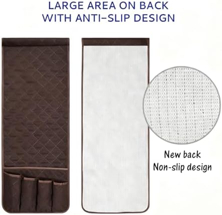 Armchair Caddy for Recliner, Non Slip Sofa Arm Organizer, Dark Brown - Image 5