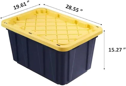 HDX Tough Polypropylene Plastic 27 Gal. Storage Tote in Black (5-Pack)