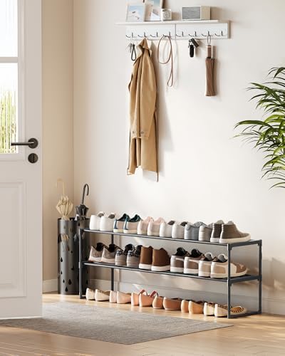 SONGMICS Shoe Rack, 2-Tier Shoe Organizer, Metal Storage Shelf - Image 2