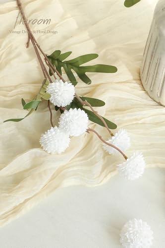 Floroom 6pcs White Faux Silk Mums Artificial Flowers, Bulk Fake Small Mini Chrysanthemums with Stems for DIY Wedding Centerpieces Floral Arrangements Vase Fillers Home Decorations - Image 3