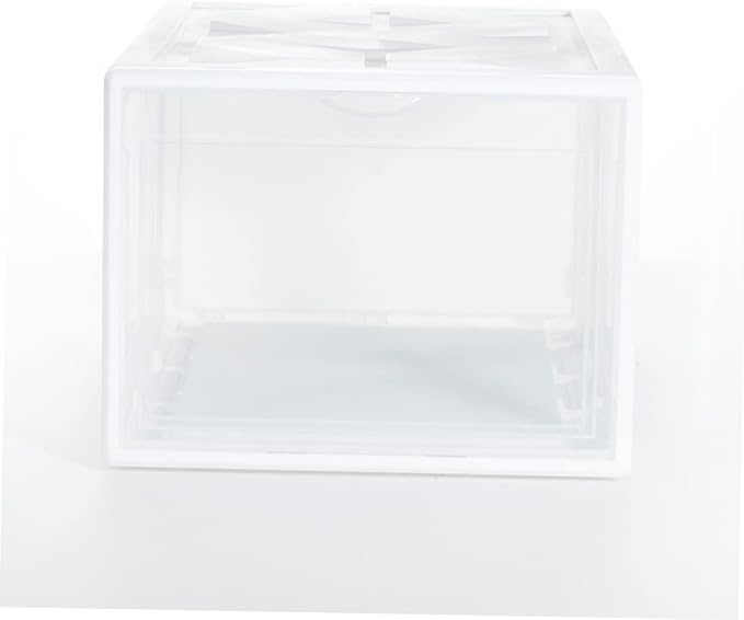 GLEAVI Plastic Shoe Box for Basketball Shoes 36x26x20CM for Home and Closet Organization