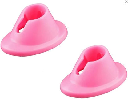 2Pcs Pink Soft Rubber Nail Polish Bottle Holder Display Nail Art Varnish Polish Seat Tool, for Nail Organizer Display Foot and and Nail Care Manicure Tools Supplies, Cosmetic Display Cases