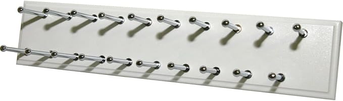 Easy Track Ra1200 Sliding Tie Rack, 20 Hook, White