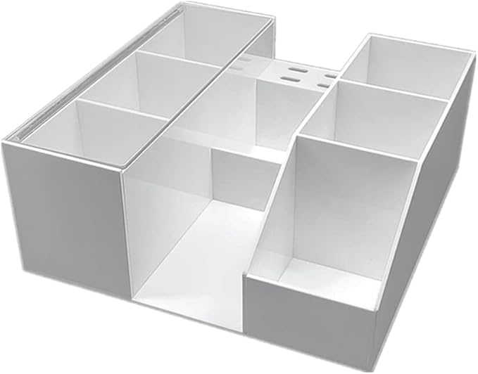 Eyelash Beauty Organizer, Acrylic Eyelash Grafting Tool Storage Beauty Tool W/Tweezers Holder Display Boxes for Home Eyelash Salon (White)