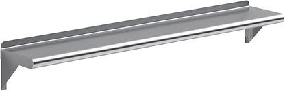 AmGood 8 in. x 48 in. Stainless Steel Wall Shelf | NSF | Metal Shelving | Garage, Laundry, Storage, Utility Room | Restaurant, Commercial Kitchen