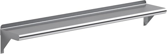 AmGood 8 in. x 48 in. Stainless Steel Wall Shelf | NSF | Metal Shelving | Garage, Laundry, Storage, Utility Room | Restaurant, Commercial Kitchen
