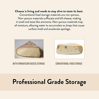 Formaticum - 45-Pack Cheese Storage Bags - 6.25 x 11 Wax Paper Bags to Keep Cheese or Charcuterie Fresh - Professional Grade Cheese Paper for Wrapping Cheese - Porous Brown Paper Bags From France