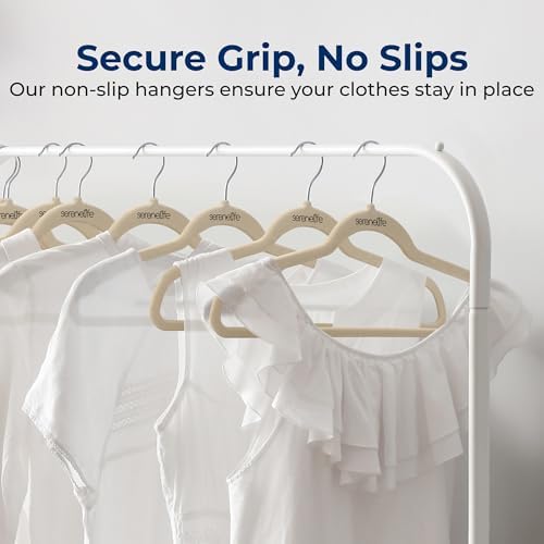 SereneLife Velvet Hangers – 10 Pack, Slim & Space Saving for Closets - Image 3