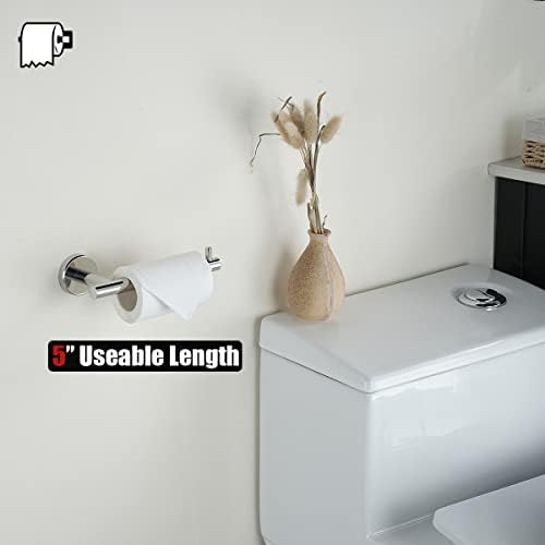 JQK Chrome Toilet Paper Holder, 5 Inch 304 Stainless Steel Thick 8mm Tissue Paper Dispenser for Bathroom, Hold Mega Rolls, Polished Chrome Wall Mount 2 Pack, TPH100-CH-P2 - Image 3