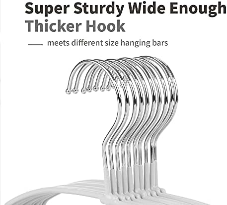 TOPIA HANGER Metal Hangers 20 Pack, Non Slip Clothes Hangers Space Saving, Heavy Duty Rubber Coated Wire Hanger for Coat, Shirt, Dress, Pants-Grey, CT12G - Image 2
