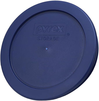 Pyrex 7200-PC 2 Cup Dark Blue Round Storage Lids - Original Genuine Pyrex Lids - 2 Pack