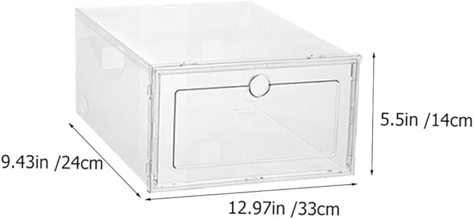 Unomor 4pcs Shoe Box Set Stackable Shoe Storage Boxes Bin for Organization Material Space-saving Storage
