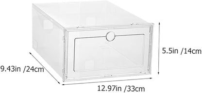 Unomor 4pcs Shoe Box Set Stackable Shoe Storage Boxes Bin for Organization Material Space-saving Storage