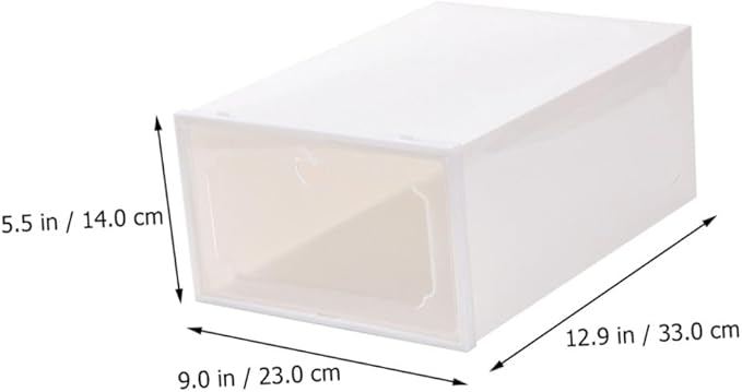 6pcs Large Capacity Shoe Storage Boxes with Flip-top Compartments Thickened Plastic Shoe Organizer for Closet and Home Storage in Pearl White