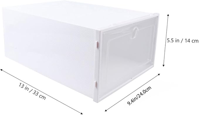 KOMBIUDA 6pcs Stackable Transparent Shoes Organizer Box Drawer Design for Space-saving Shoe Storage Breathable Container for Closet and Entryway