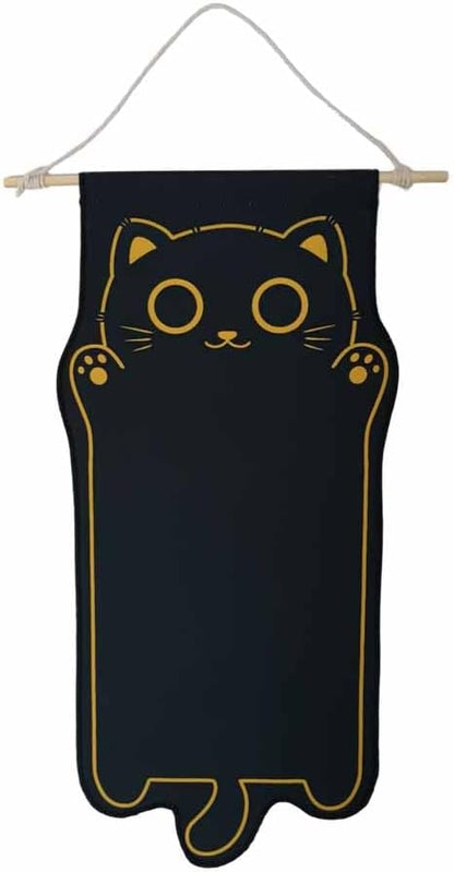 Wall Hanging Jewelry Organizers Cute Animal Enamel Pin Display Banner Holder Indoor Home Decor (black cat)