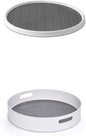 Copco 255-0186 Non-Skid Pantry Cabinet Lazy Susan Turntable, 18-Inch, White/Gray - 2555-0186 and Copco Non-Skid Under-Sink Pantry Cabinet Kitchen Organizer, 18-Inch, White/Gray 2