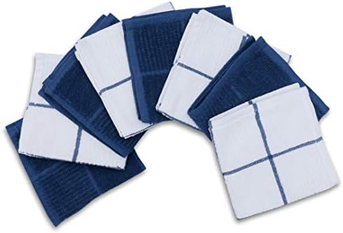 AMOUR INFINI Dish Cloths for Washing Dishes Set of 8 - Highly Absorbent, Super Soft Kitchen Dishcloths - Reusable Quick Dry Dish Rags for Cleaning & Drying Kitchen Linens (12x12 Inch - Blue) - Image 2