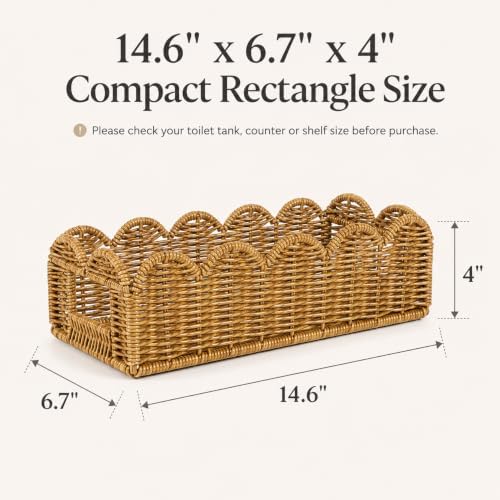 Scalloped Toilet Paper Basket for Toilet Tank, Water-Resistant,2PK - Image 4