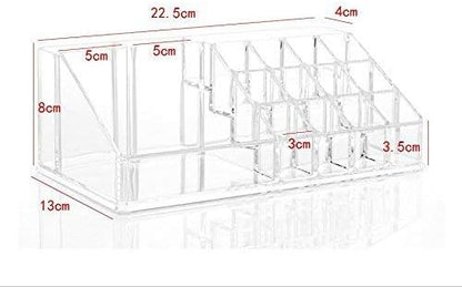 Kamay's Large 16 Compartments Circular-arc Multifunction Transparent Acrylic Desktop Cosmetic Display Stand Case For Lipstick Makeup Brush Nail polish Essential oil (SF-1029)