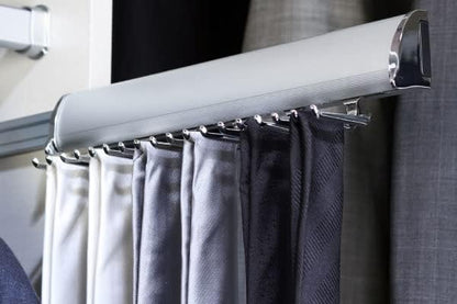 TAG Hardware Designer 15 Hook Full Extension Telescopic Tie Rack Closet Organizer (MATT Aluminum)