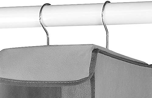 Whitmor Hanging Shoe Organizer, 8 Shelves-Hanging Closet Organizer, Hanging Shoe Rack for Small Closet, Hanging Shelves for Storage Shoes Clothes 11.5" D x 5.5" W x 41" H, Grey