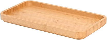 Bamboo Vanity Tray Bamboo Counter Tray Rack for Organizing Decor Display Toilet Tank Top Tray Pallet, Bathroom Storage Vanity Pallet 11.8 x 6 x 0.7in