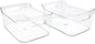 Isaac Jacobs 2-Pack Small Clear Storage Bins (9.4” x 6.7” x 4.1”) w/Handles, Plastic Box Set, Home, Office, Fridge, Freezer, Kitchen, Pantry Organization Container, BPA-Free/Food Safe (Small, 2-Pack)
