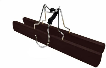 Richards Wooden Pants Hangers - Wood Skirt Hangers - 6 Pack - for Men Shorts and Pants and Women Dress Clothes - Non Slip Slim Closet Space Saving- Walnut