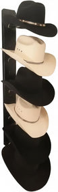 American Made Crown Up 6 Hat Cowboy Hat Rack – Wall Mounted Black