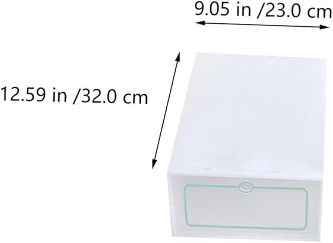 12pcs Stackable Thickened Plastic Shoes Storage Boxes with Lids Large Size White Shoe Organizer Containers for Closet and Home Storage