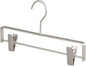 Premium Matte Silvery Aluminum Pants Clip Hanger 100 Pack, 12” Extra Smooth & Durable Metal Shirt Dress Aluminum Alloy Hanger,Clothing Support,Clothing Hang