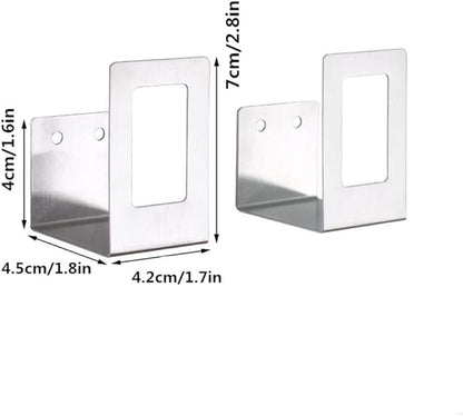 4 Pairs of Wall Mount Pot Lid Organizer, Adjustable Lid Holder,Cabinet Door Pan Lid Organizer Pot Hangers for Kitchen Wall Mount (Silver)