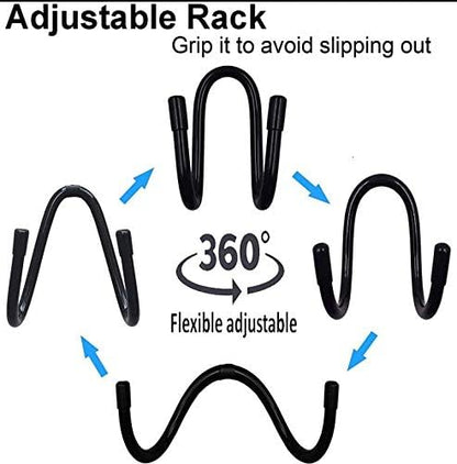 Flexible Over The Seat Hard Hat Rack Holder - Expandable Coat Rack Hanger - Universal Drying Rack Over Home Kitchen Storage Shelf Display Stand for Hanging Hats, Caps, Mugs, Coats, Helmet -2/PK