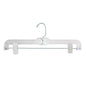 NAHANCO 1600PCLH Plastic Skirt/Pant Hangers, Heavy Weight with Long Hook and Plastic Clips, 14" White Hi-Impact (Pack of 100)